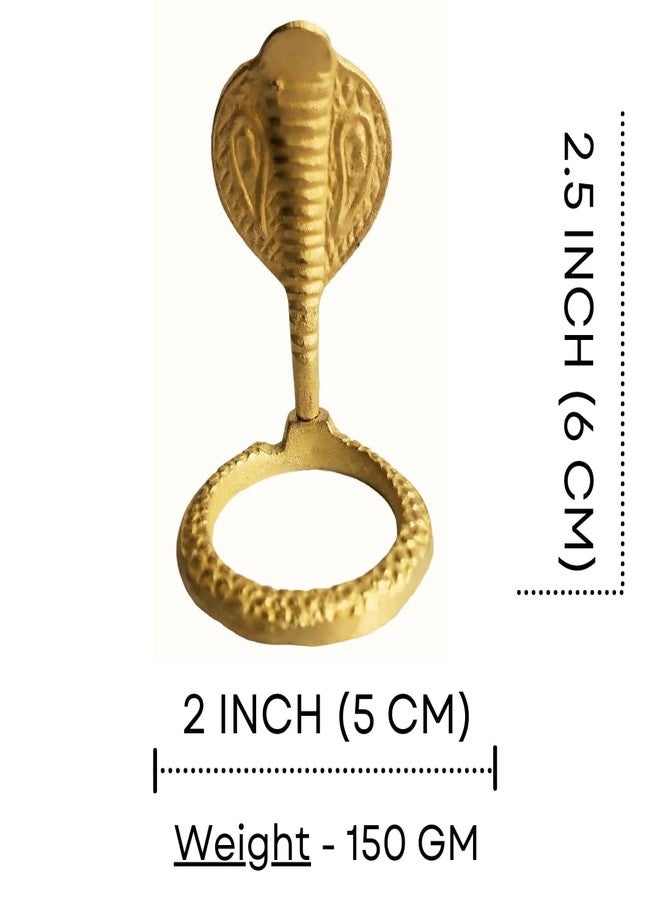 Salvus APP SOLUTIONS Brass Snake for Shivling - Premium Brass Naag Diya | Cobra Design Oil Lamp & Tealight Holder for Pooja, Home Mandir, Temple Decor & Spiritual Gifting (Golden_2 x 2.5 inch) - Image 2